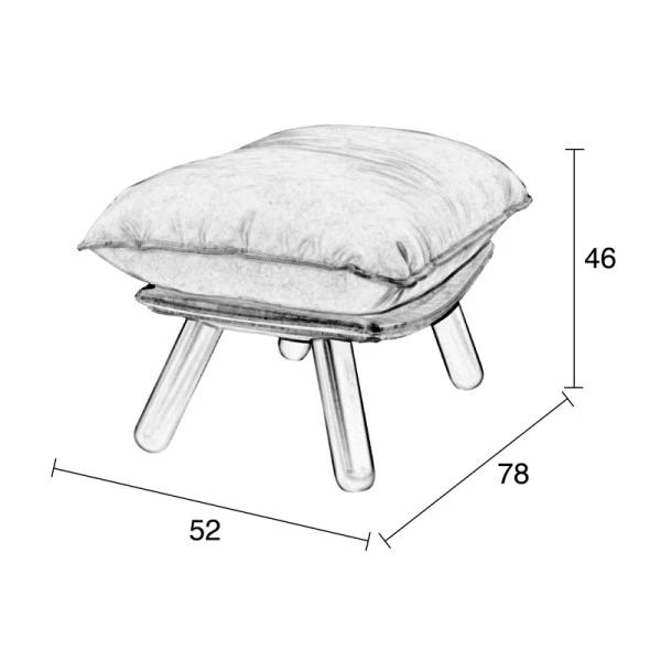 Zuiver Design Hocker Bruin - Afbeelding 7