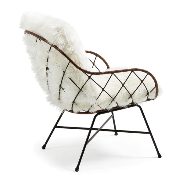Design Fauteuil Rotan En Ijzer - Afbeelding 3