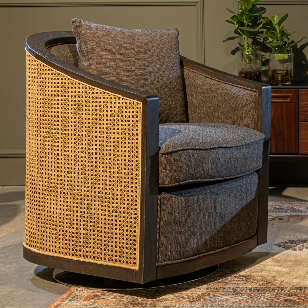 Draaibare Fauteuil Rotan Webbing