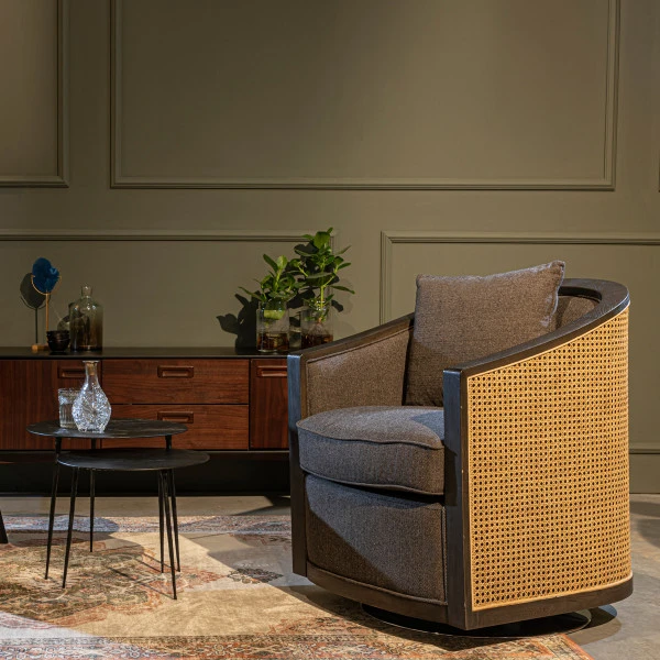 Draaibare Fauteuil Rotan Webbing - Afbeelding 2