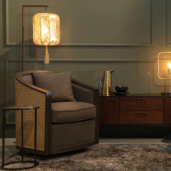 Draaibare Fauteuil Rotan Webbing - Afbeelding 3