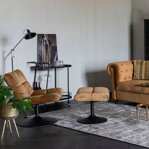 Draaibare Hocker Fluweel - Afbeelding 3