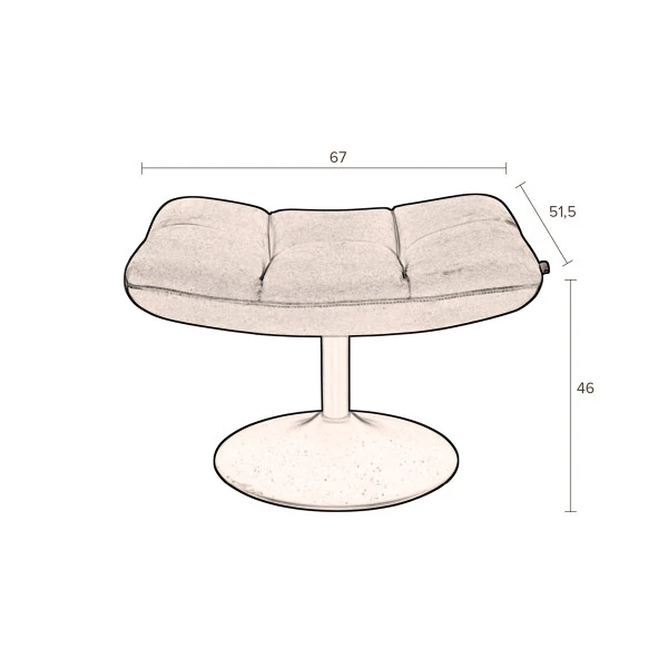 Draaibare Hocker Fluweel - Afbeelding 8