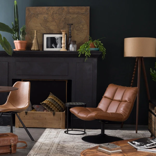 Draaifauteuil Bruin Leer - Afbeelding 6