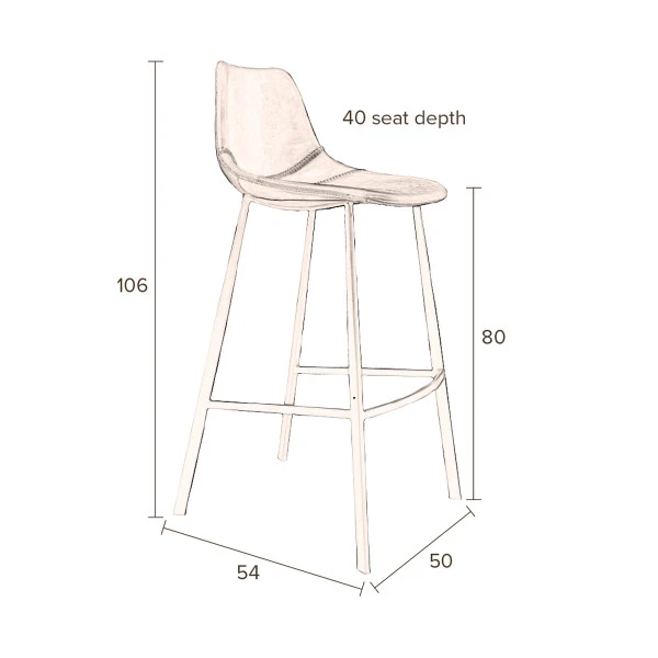 Hoge Fluwelen Barstoel - Afbeelding 10