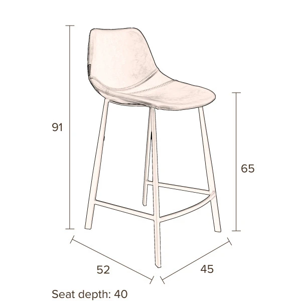 Hoge Leren Barstoel - Afbeelding 10