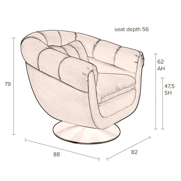 Draaibare Fauteuil Vintage - Afbeelding 5