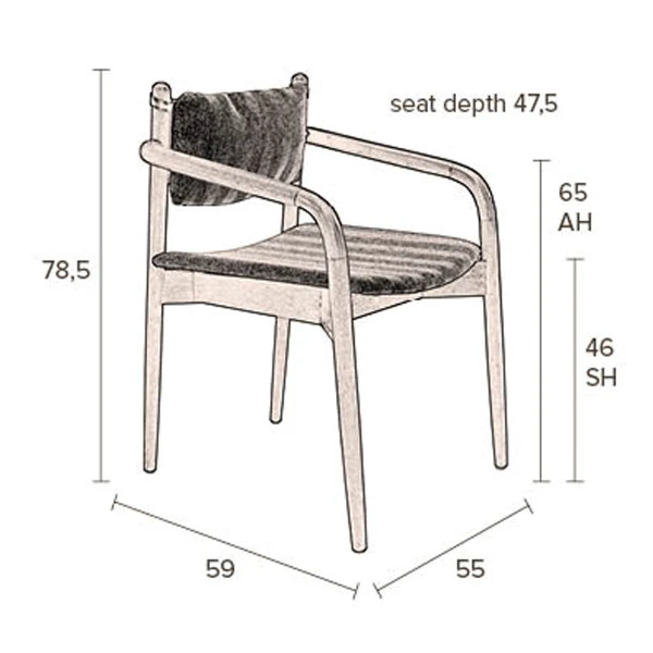 Retro Stoel Met Armleuningen - Afbeelding 10