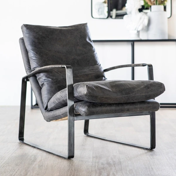 Industriele Fauteuil Leer - Afbeelding 2