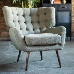 Oorfauteuil Boucle Gecapitonneerd