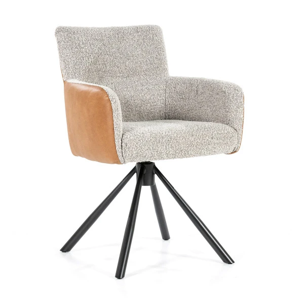 Draaibare Eetkamerstoel Beige Boucle