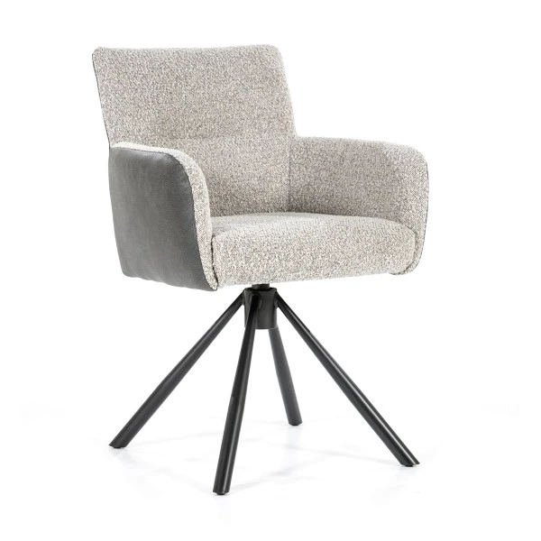 Draaibare Eetkamerstoel Beige Boucle - Afbeelding 4