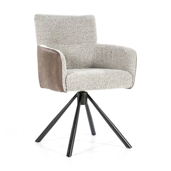 Draaibare Eetkamerstoel Beige Boucle - Afbeelding 2