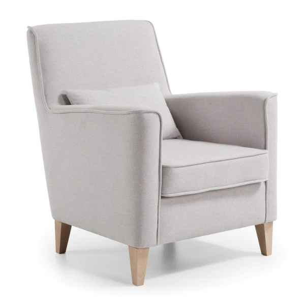 Moderne Fauteuil Met Houten Poten - Afbeelding 4