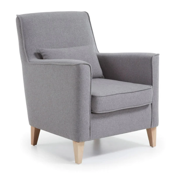 Moderne Fauteuil Met Houten Poten - Afbeelding 3