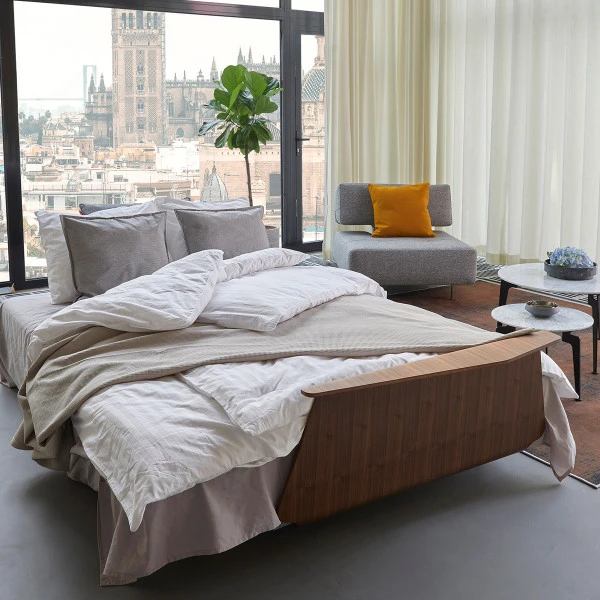 Verrijdbare Slaapbank Met Walnoot Arm - Afbeelding 4