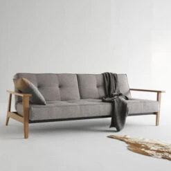 Design Slaapbank Met Eiken Armleuningen