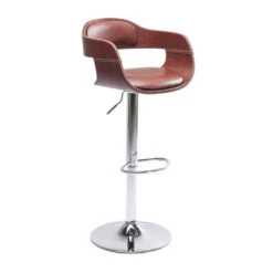 Retro Barkruk Bruin Leer