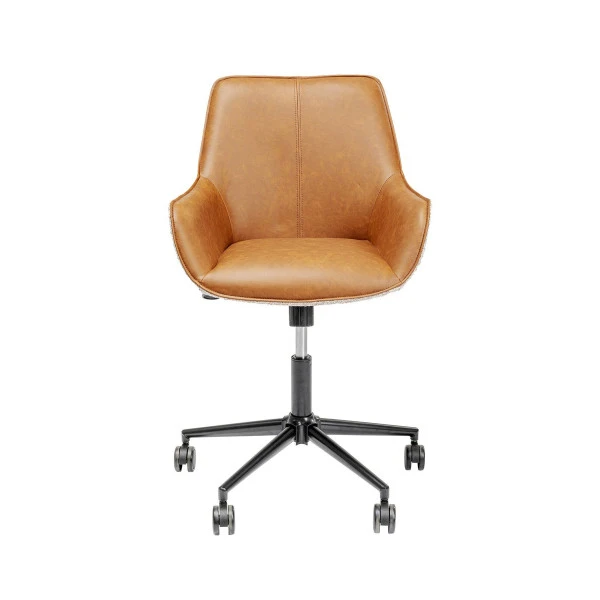 Bureaustoel Cognac En Stof - Afbeelding 3