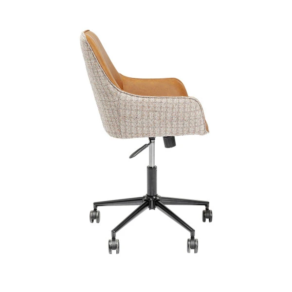 Bureaustoel Cognac En Stof - Afbeelding 5