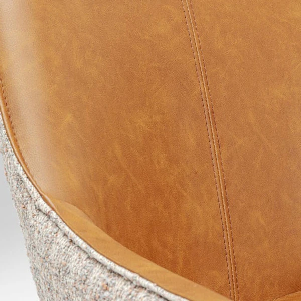 Bureaustoel Cognac En Stof - Afbeelding 7