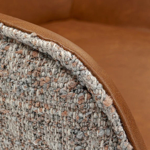 Bureaustoel Cognac En Stof - Afbeelding 8