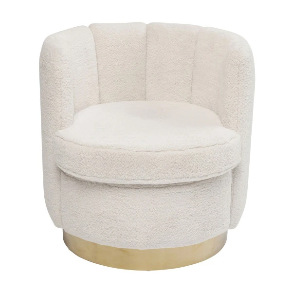 Ronde Teddy Fauteuil Wit - Afbeelding 2