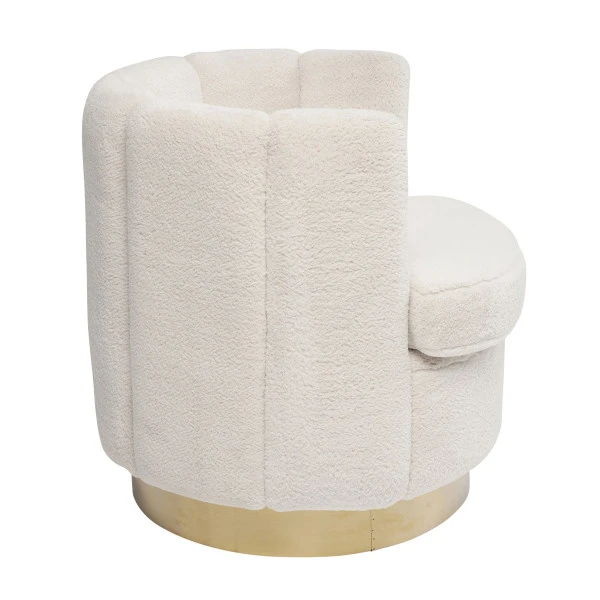 Ronde Teddy Fauteuil Wit - Afbeelding 3