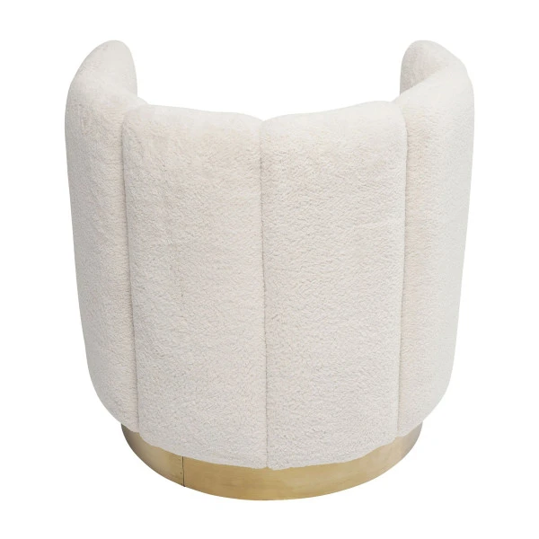 Ronde Teddy Fauteuil Wit - Afbeelding 4