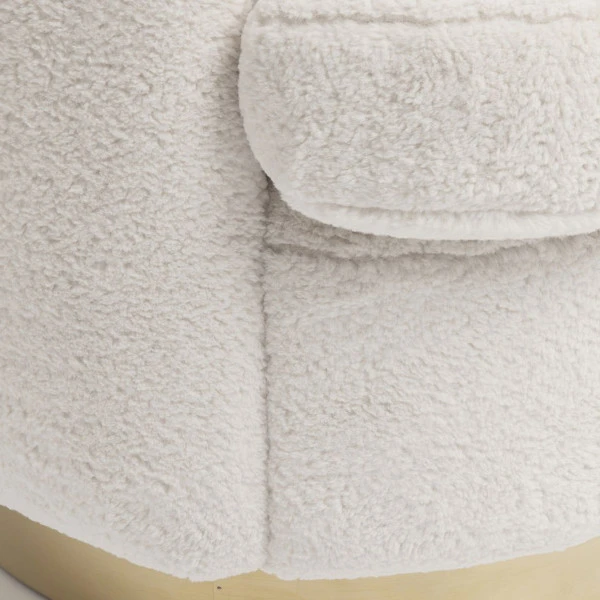 Ronde Teddy Fauteuil Wit - Afbeelding 8