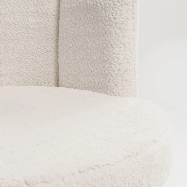 Ronde Teddy Fauteuil Wit - Afbeelding 9