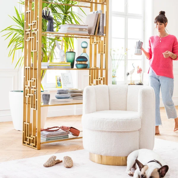 Ronde Teddy Fauteuil Wit - Afbeelding 6