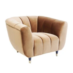 Grote Fauteuil Fluweel Honing
