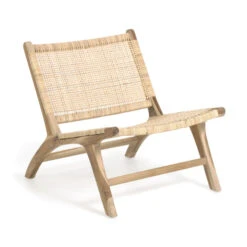 Teak Fauteuil Met Rotan