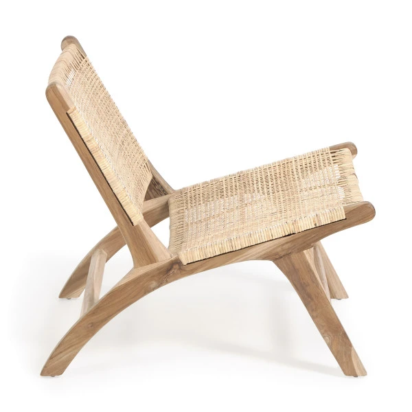 Teak Fauteuil Met Rotan - Afbeelding 2