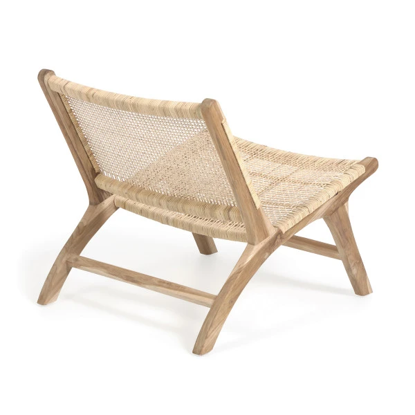 Teak Fauteuil Met Rotan - Afbeelding 3