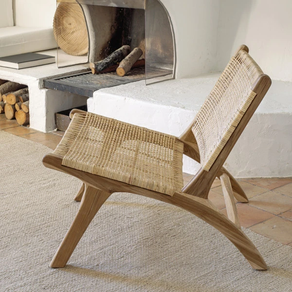 Teak Fauteuil Met Rotan - Afbeelding 5