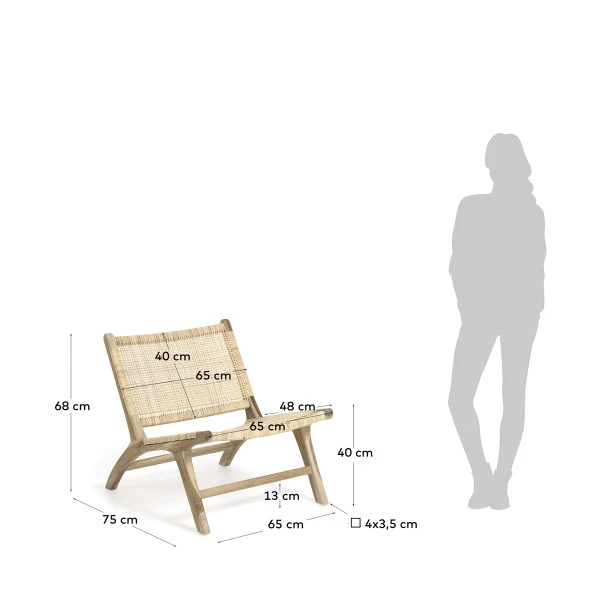 Teak Fauteuil Met Rotan - Afbeelding 10