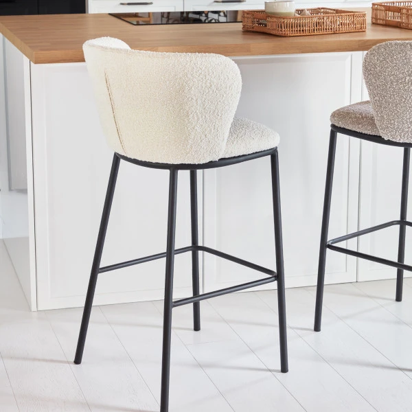 Boucle Barkruk Met Ronde Rug - Afbeelding 3