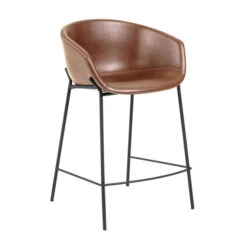 Moderne Barkruk Bruin Leer