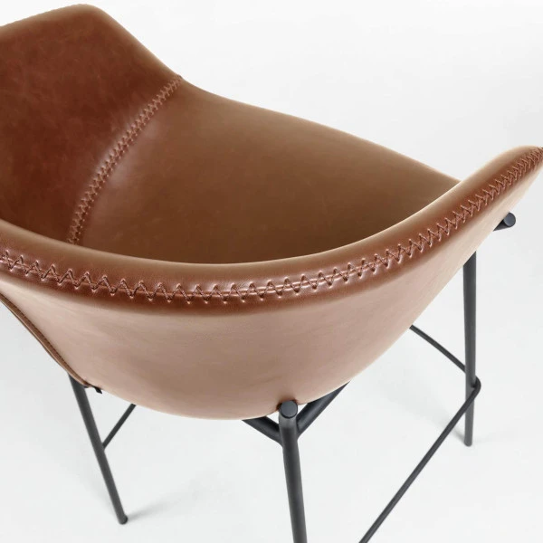 Moderne Barkruk Bruin Leer - Afbeelding 9