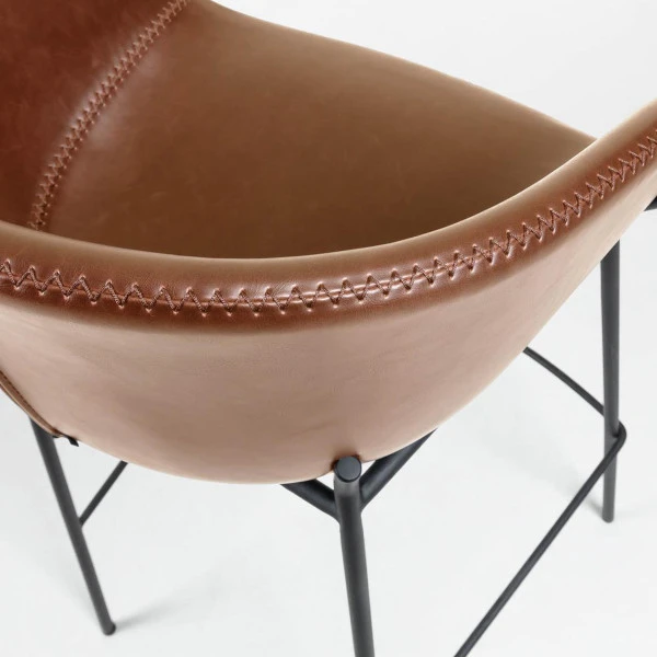 Moderne Barkruk Bruin Leer - Afbeelding 5