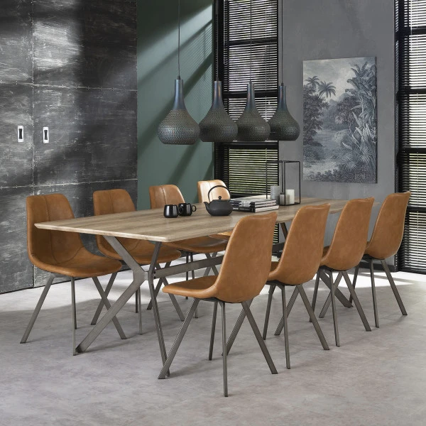 Industriele Eetkamerstoel Kunstleer - Afbeelding 4