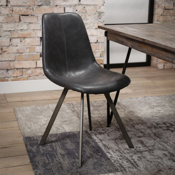 Industriele Eetkamerstoel Kunstleer - Afbeelding 3