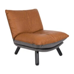 Zuiver Lounge Stoel Bruin Kunstleer