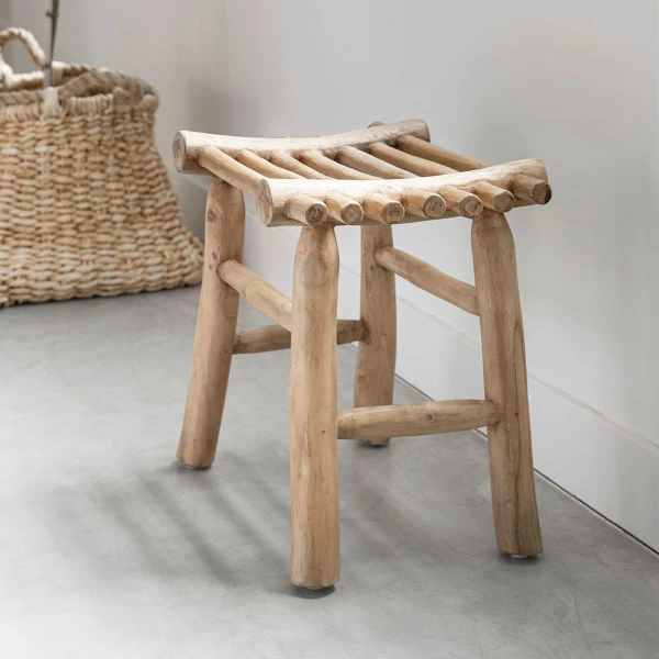 Krukje Van Massief Teak Hout - Afbeelding 2