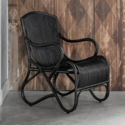 Bohemian Rotan Fauteuil Zwart