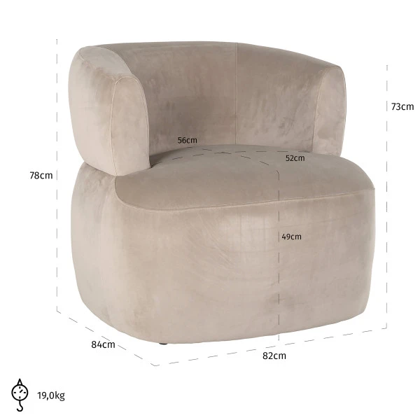 Fauteuil Met Zachte Stof - Afbeelding 5