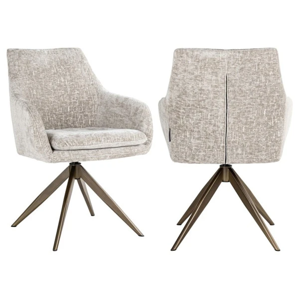 Beige Draaibare Eetkamerstoel - Afbeelding 4