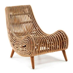 Rotan Fauteuil Met Mahonie Poten